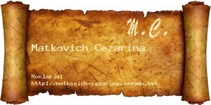 Matkovich Cezarina névjegykártya
